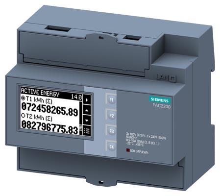 SENTRON PAC2200, RIEL DIN, MODBUS TCP, TRIFASICO, DIRECTO HASTA 65A,